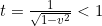 Rendered by QuickLaTeX.com t = \frac{1}{\sqrt{1-v^2}} < 1