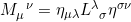 \tensor{M}{_\mu^\nu} = \eta_{\mu\lambda} \tensor{L}{^\lambda_\sigma} \eta^{\sigma\nu}