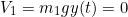 \[ V_1 = m_1 g y(t) = 0\]