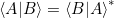 \braket{A|B} = \braket{B|A}^*