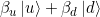\beta_u \ket{u} + \beta_d \ket{d}